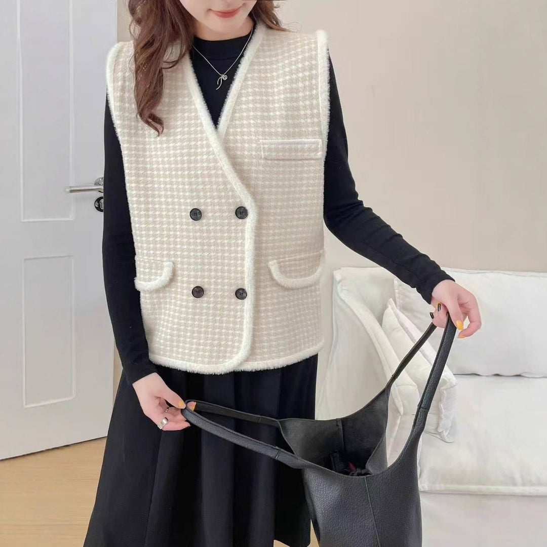 Elizabeth | Gilet Donna Doppiopetto Testurizzato Elegante