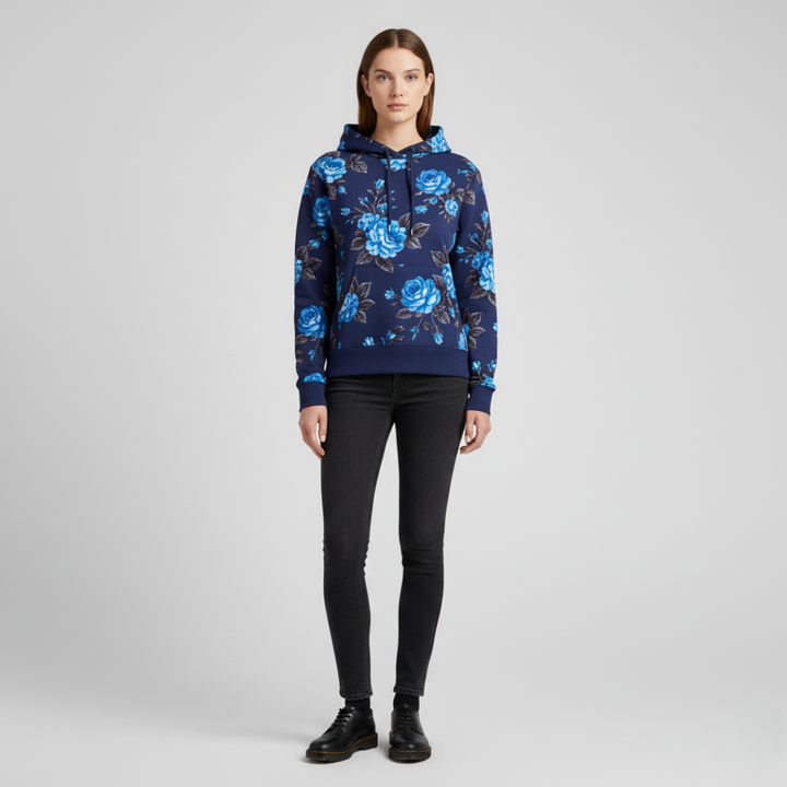 Orva | Elegante felpa con cappuccio con motivo floreale