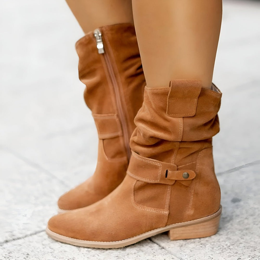 Camilla | Knielange Stiefel aus weichem Wildlederimitat
