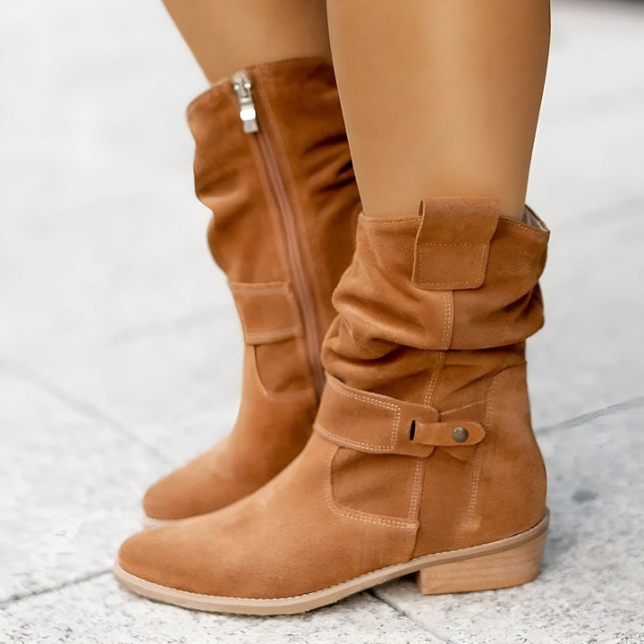 Camilla | Knielange Stiefel aus weichem Wildlederimitat