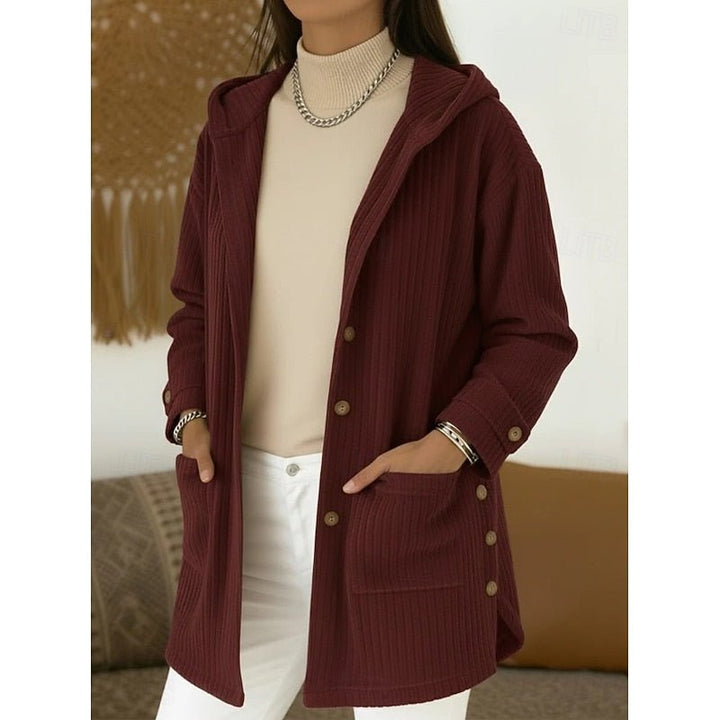 Joanna | Cappotto con Cappuccio e Bottoni