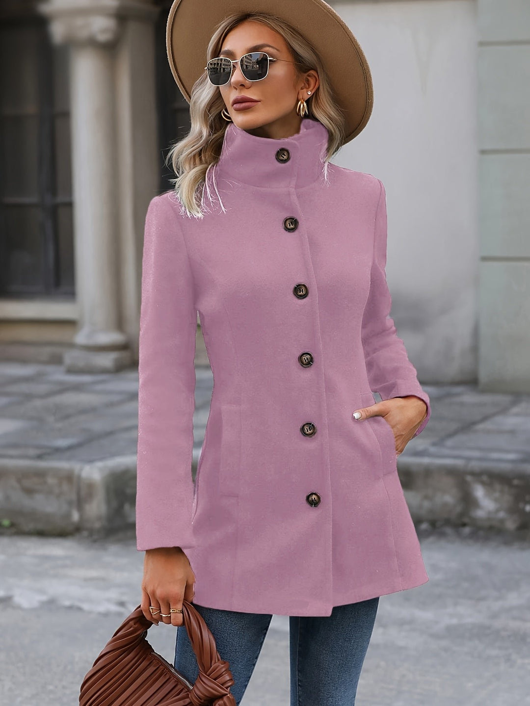 Annalise | Cappotto a Media Lunghezza Slimming con Cintura in Vita