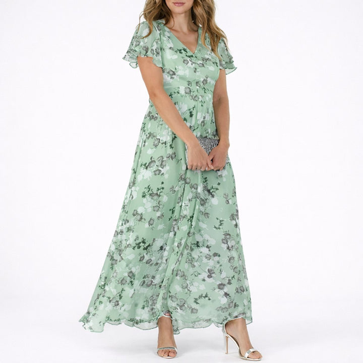 Camilla | Abito Maxi Floreale Elegante per Matrimonio Autunnale