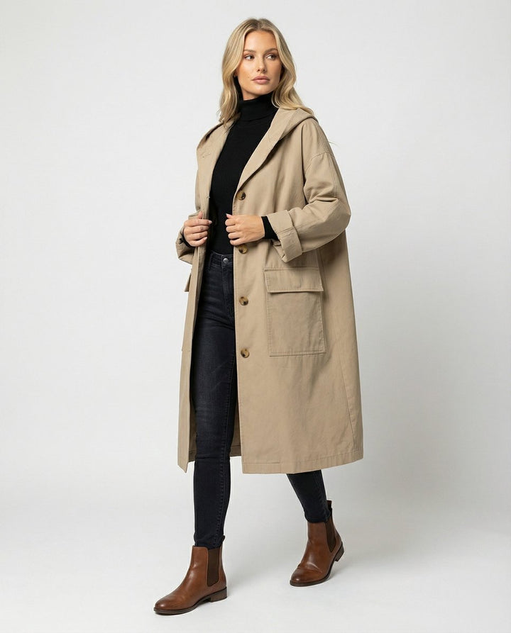 Sofia | Elegant long waterproof jacket