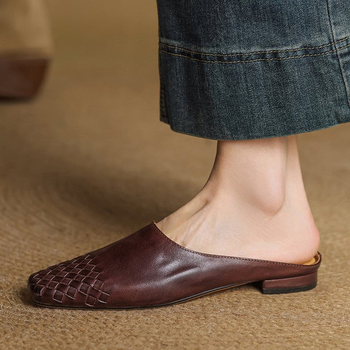 Mila | Mules senza lacci in pelle intrecciata eleganti e comodi