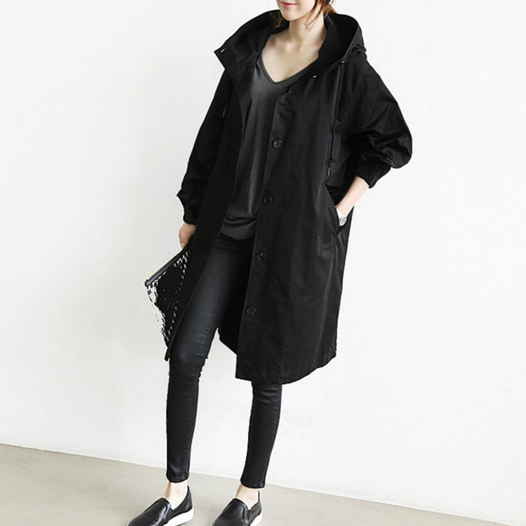 Elizabeth | Trench lungo con cappuccio comodo e funzionale