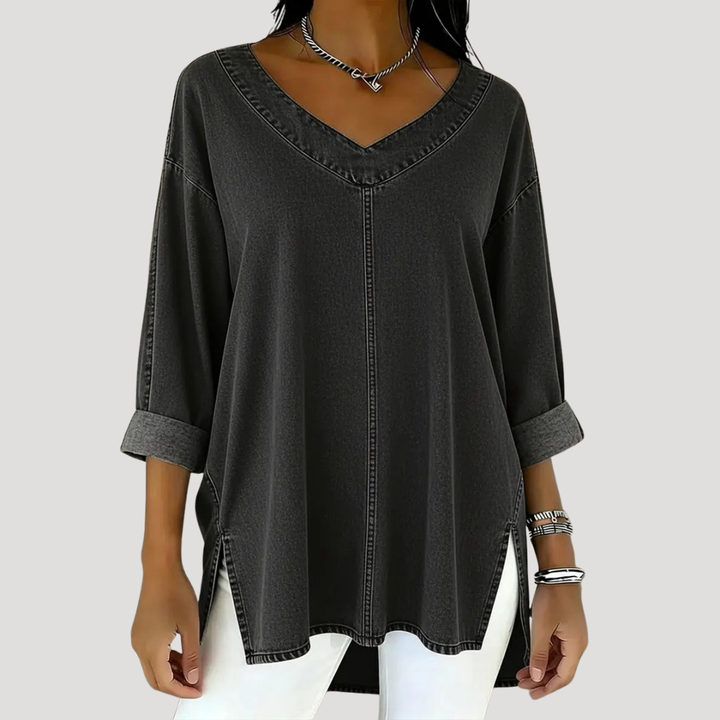 Alessia | Elegante e Comoda Tunica Top Donna con Scollo a V