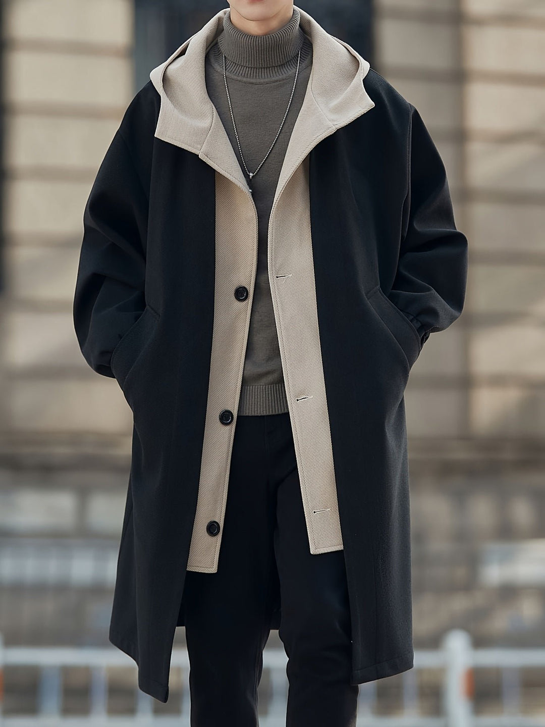 Harrison | Cappotto Longline con Cappuccio Elegante