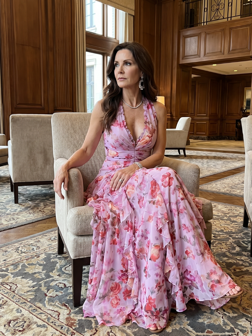 Nori | Maxi Dress – Floral Halter Neck Design