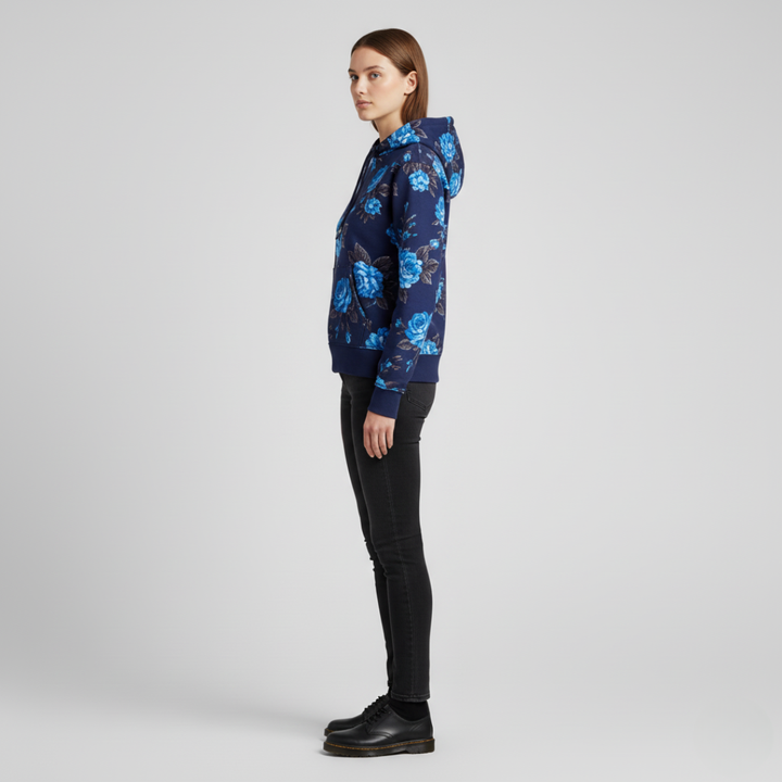 Orva | Elegante felpa con cappuccio con motivo floreale