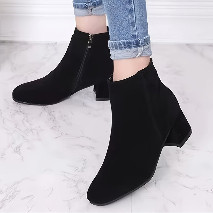 Julia | Suede-Look Chelsea Ankle Boots with Low Heel