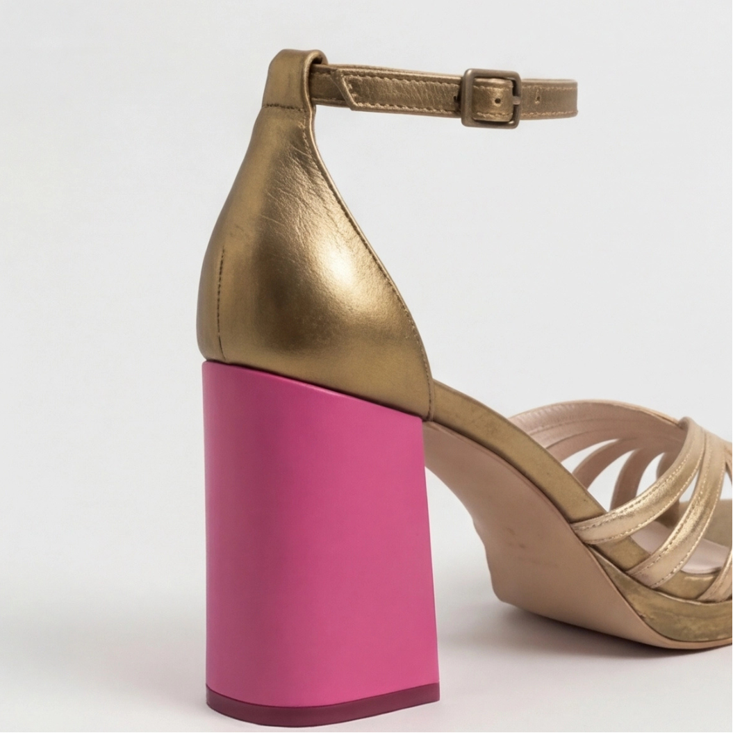 Megan | Sandali con Tacco a Blocco – Design Intrecciato per Donne