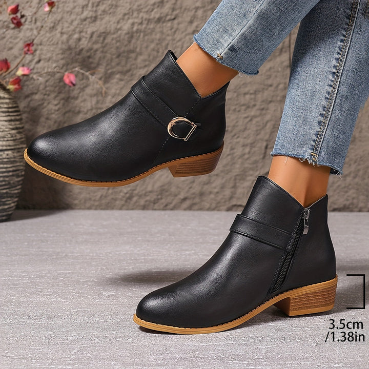 Serena | Chelsea-Stiefeletten mit Schnalle und niedrigem Blockabsatz