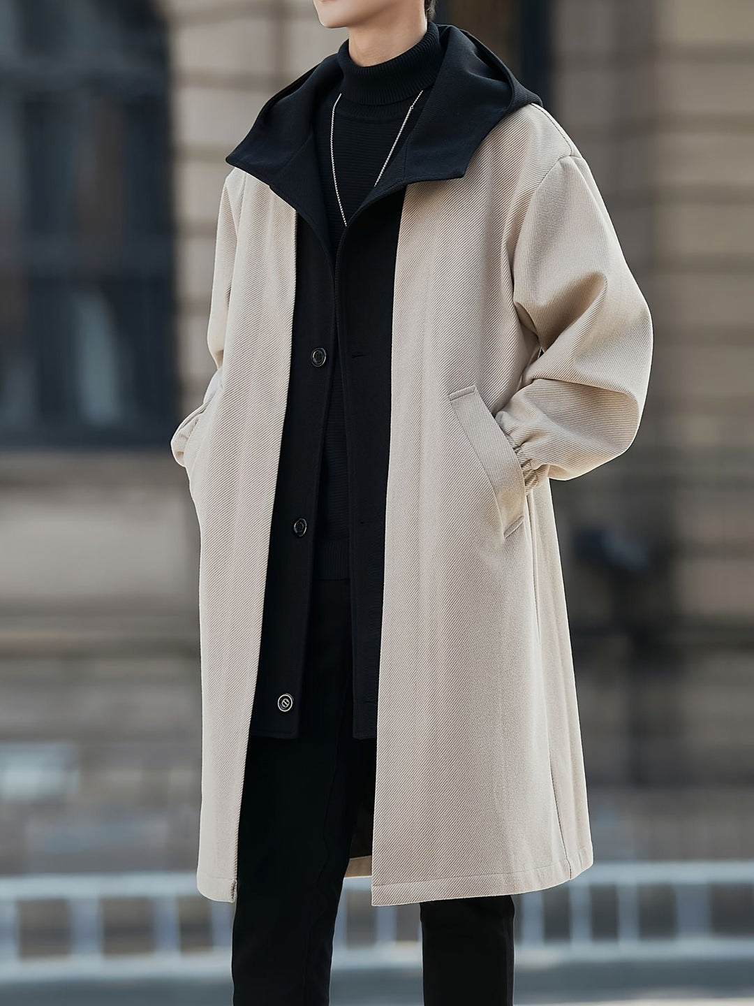 Harrison | Cappotto Longline con Cappuccio Elegante