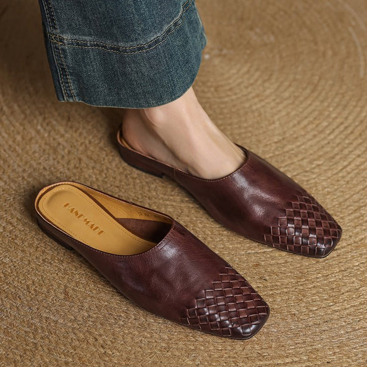 Mila | Mules senza lacci in pelle intrecciata eleganti e comodi