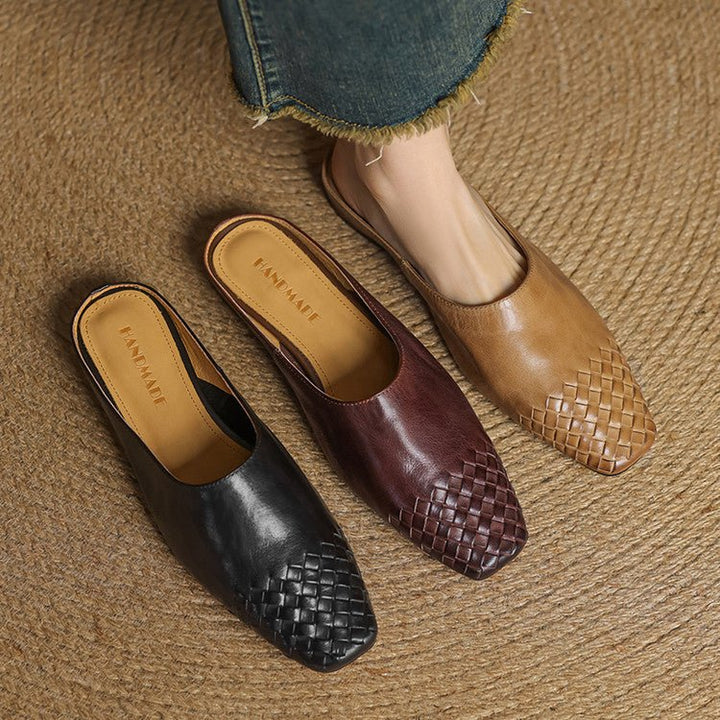 Mila | Mules senza lacci in pelle intrecciata eleganti e comodi