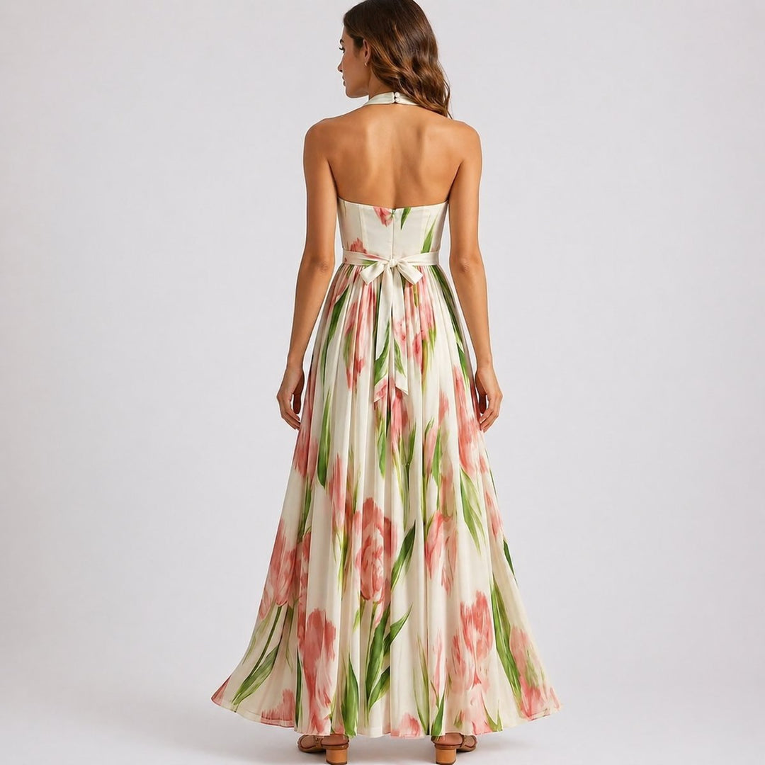 Sofia | Watercolor Floral Maxi Dress for an Autumn Wedding
