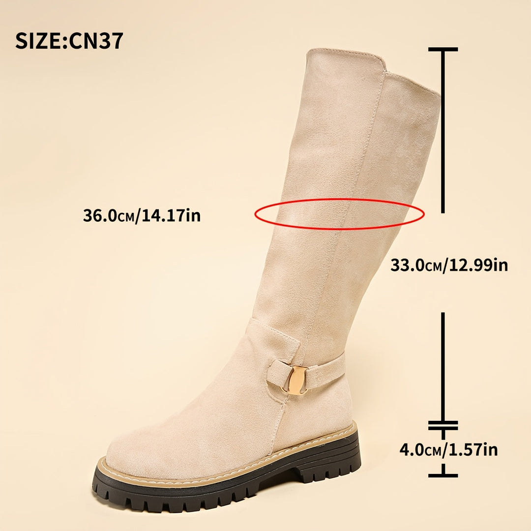 Julia | Knee-High Boots with Low Heel and Lug Sole