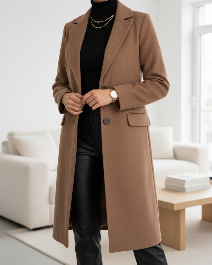 Lucienne | Long Coat – Timeless Elegance for Women