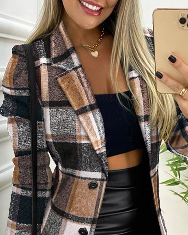 Beatrice | Blazer Donna Elegante con Fantasia a Quadri