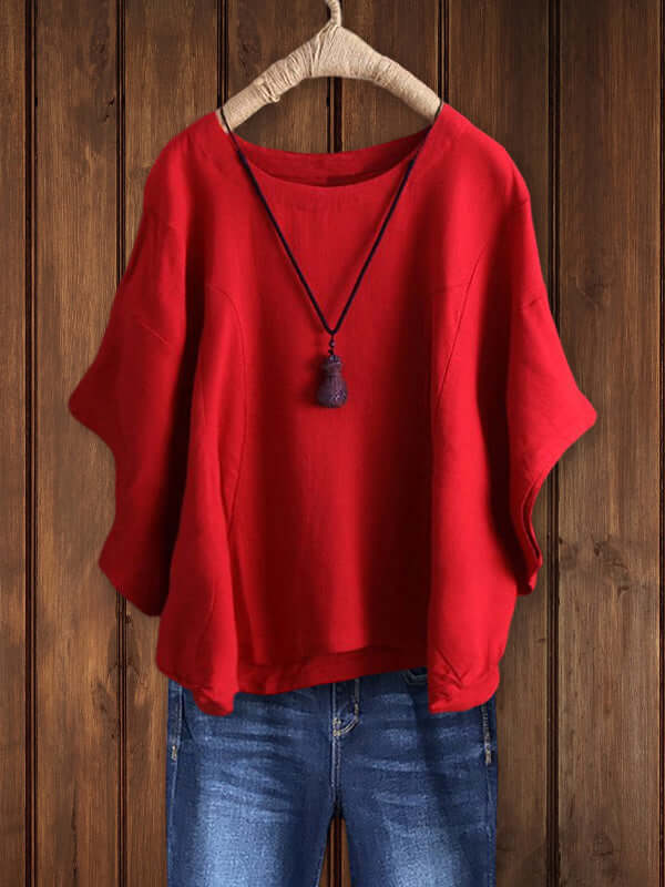 Aurora | Tunica Top Donna Casual con Scollo Rotondo e Maniche Dolman