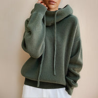 Freya | Felpa Dolcevita Oversize in Maglia con Cappuccio