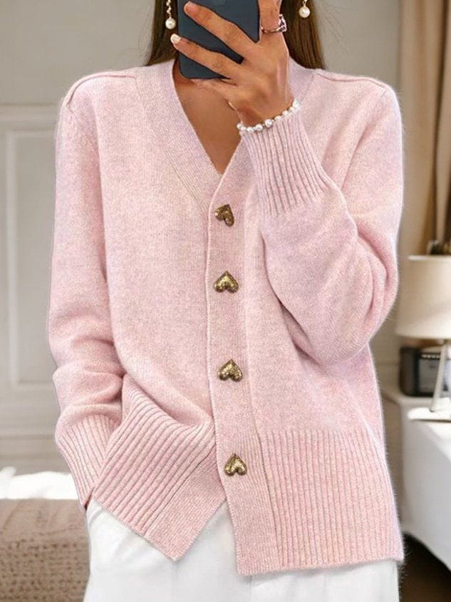 Aurora | Cardigan Elegante con Bottoni a Cuore