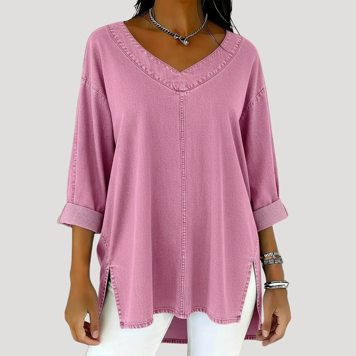 Alessia | Elegante e Comoda Tunica Top Donna con Scollo a V
