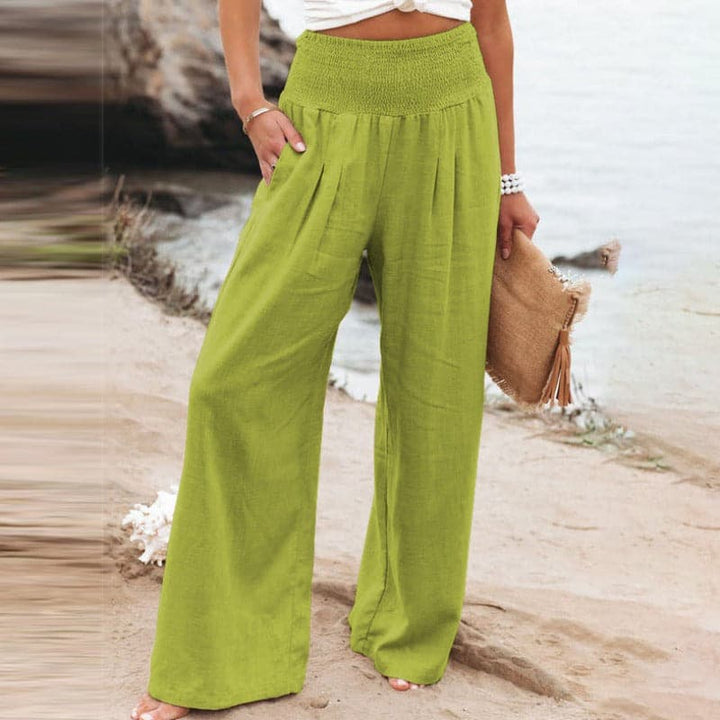 Mandy | Pantaloni Donna in Lino e Cotone a Gamba Larga