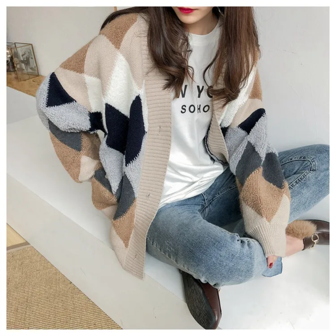 Alessia | Cardigan Oversize in Maglia con Bottoni Eleganti