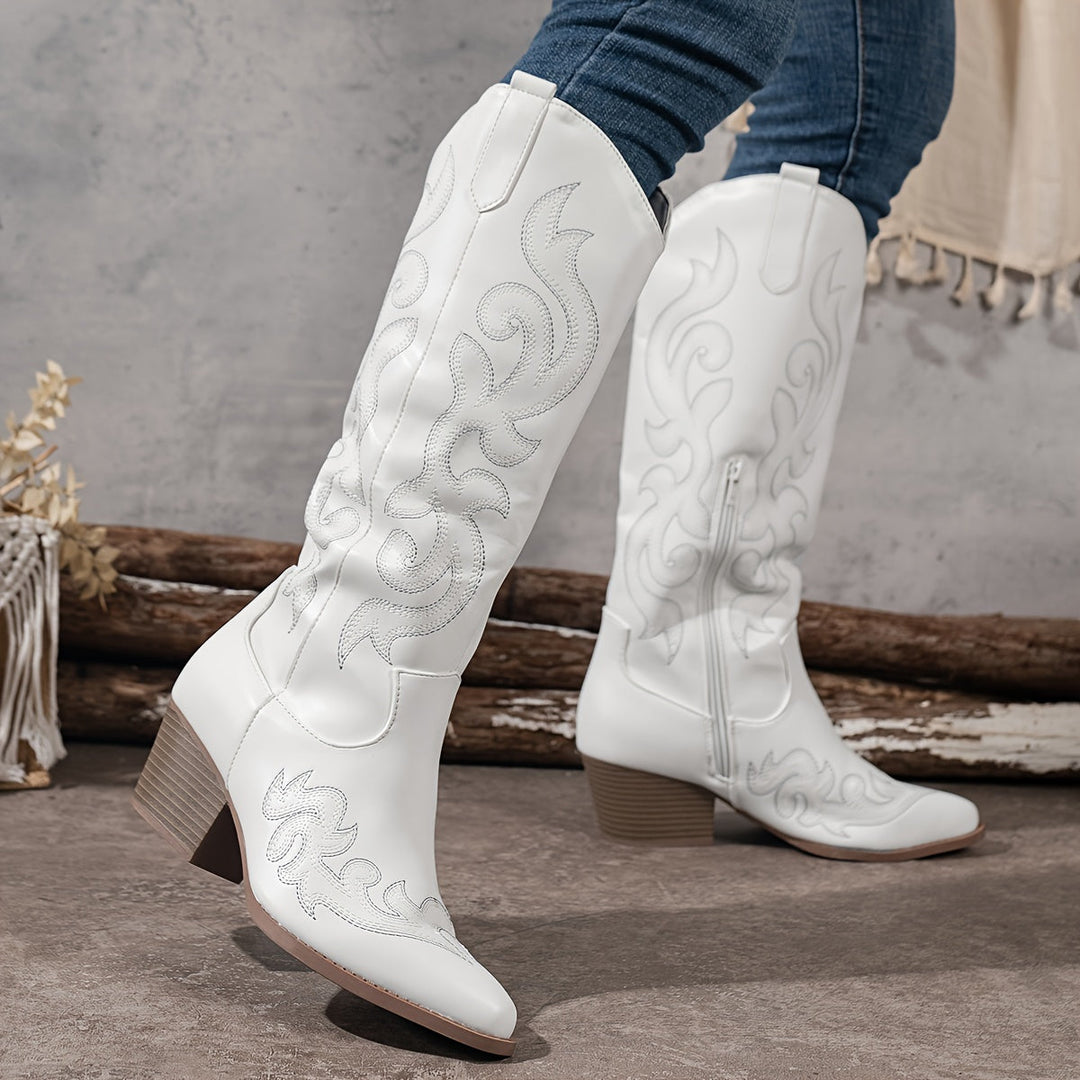 Elisa | Stivali da Cowboy al Ginocchio con Vestibilità Ampia