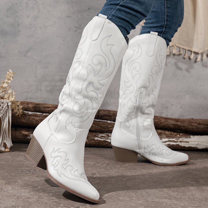 Elisa | Stivali da Cowboy al Ginocchio con Vestibilità Ampia