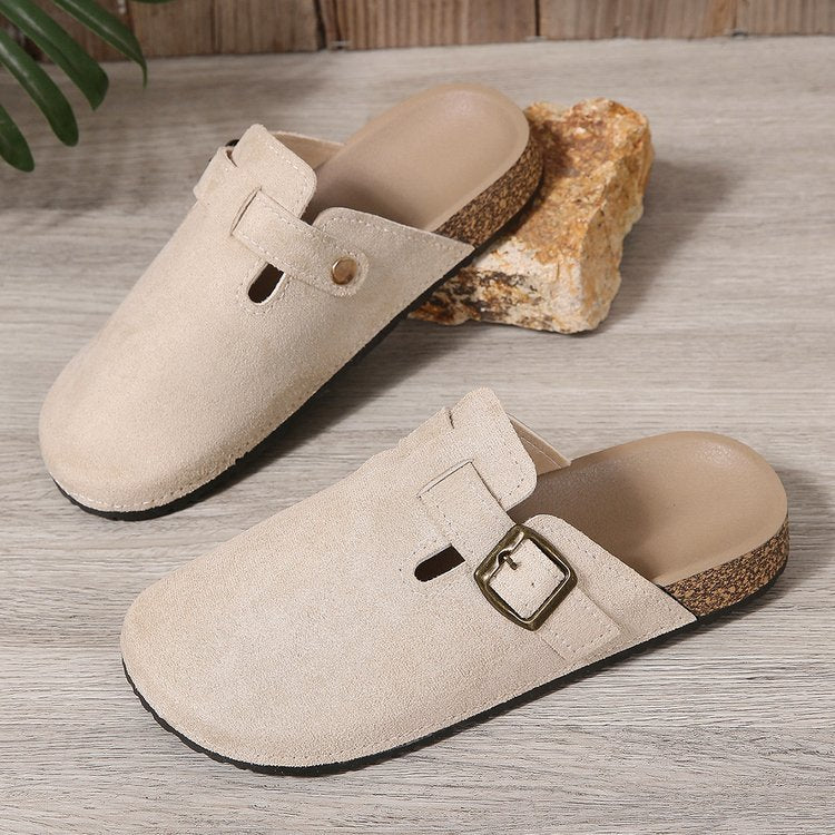 Sarah | Eleganti Mules in Camoscio con Fibbia Decorativa