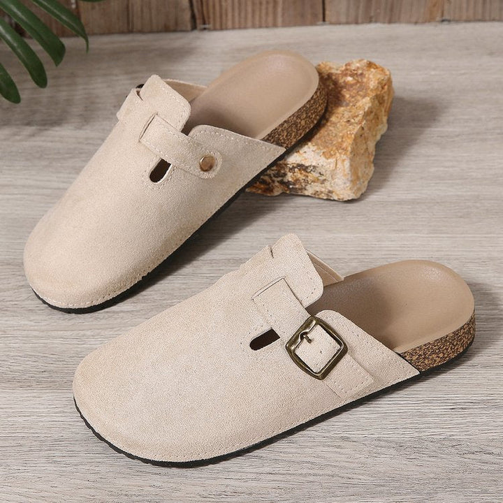Sarah | Eleganti Mules in Camoscio con Fibbia Decorativa