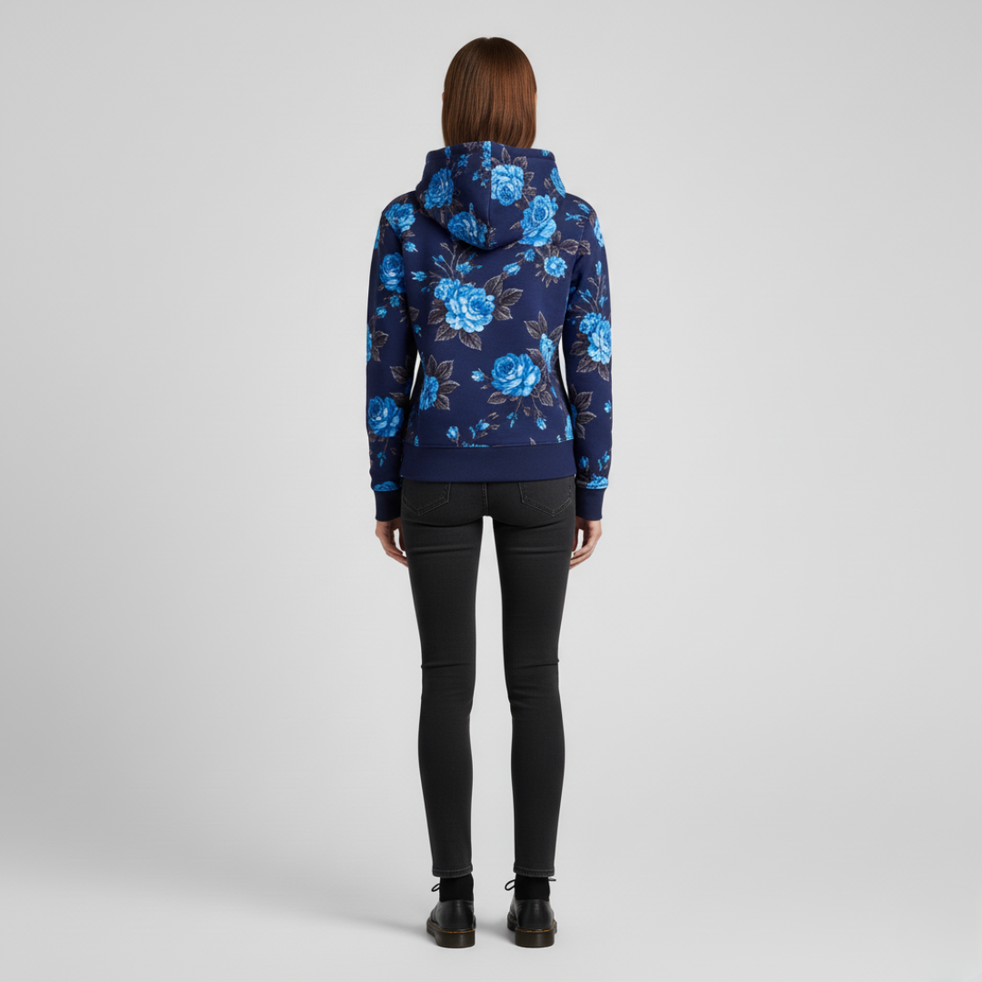 Orva | Elegante felpa con cappuccio con motivo floreale