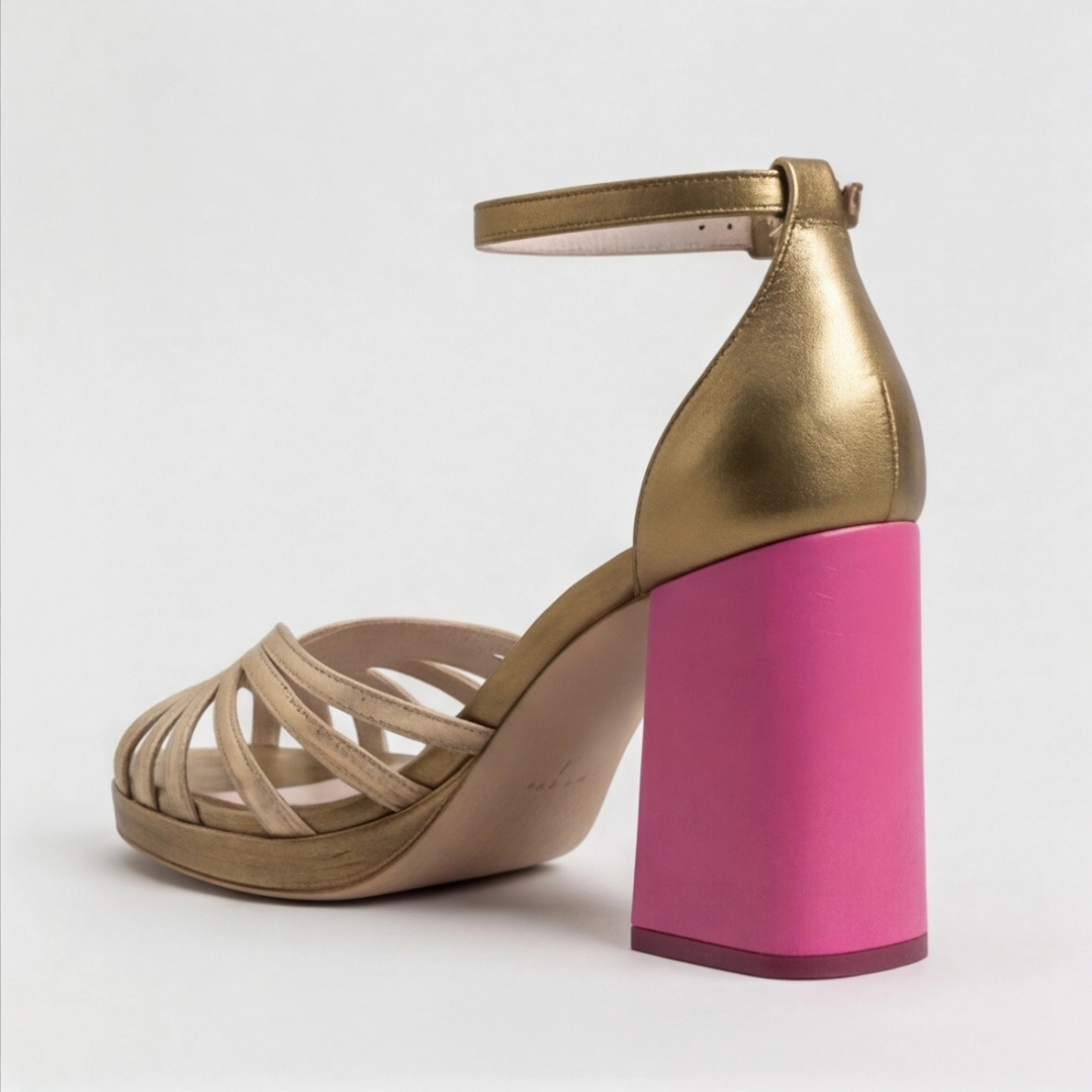 Megan | Sandali con Tacco a Blocco – Design Intrecciato per Donne