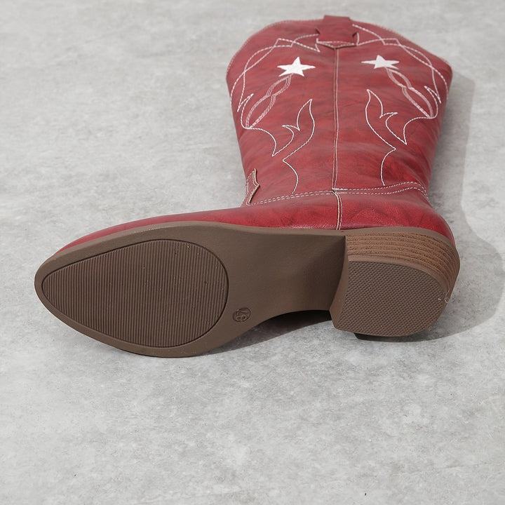 Clara | Modische und trendige Cowboystiefel mit weitem Schaft