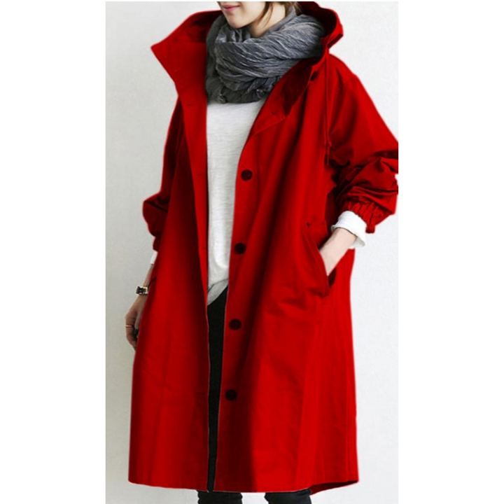 Elizabeth | Trench lungo con cappuccio comodo e funzionale
