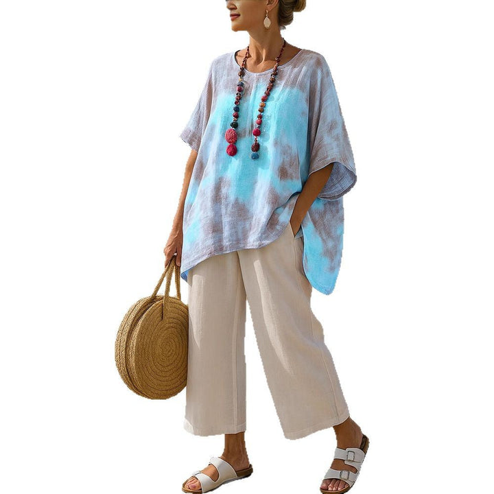 Camilla | Tunica Top Donna Asimmetrica Leggera con Sfumatura