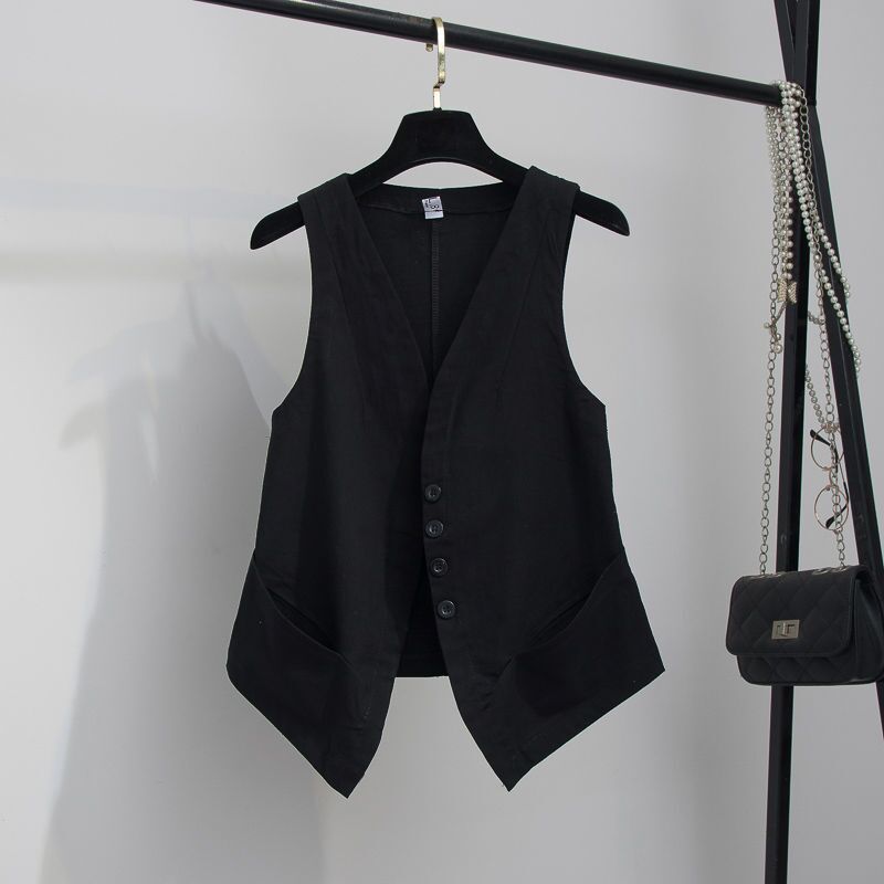 Isabella | Gilet Donna in Lino Elegante con Scollo a V
