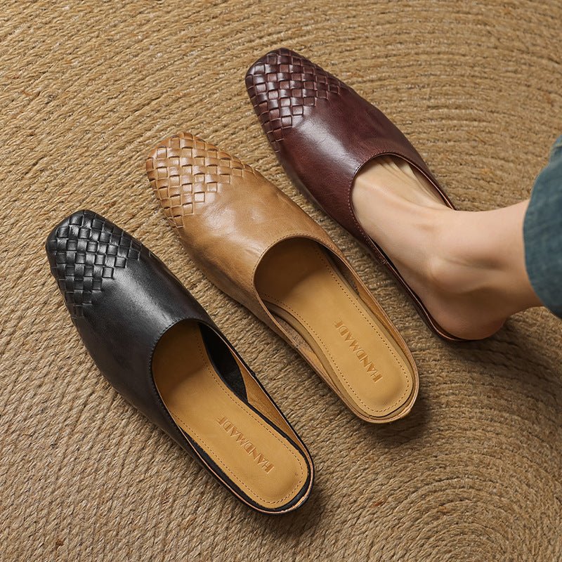 Mila | Mules senza lacci in pelle intrecciata eleganti e comodi