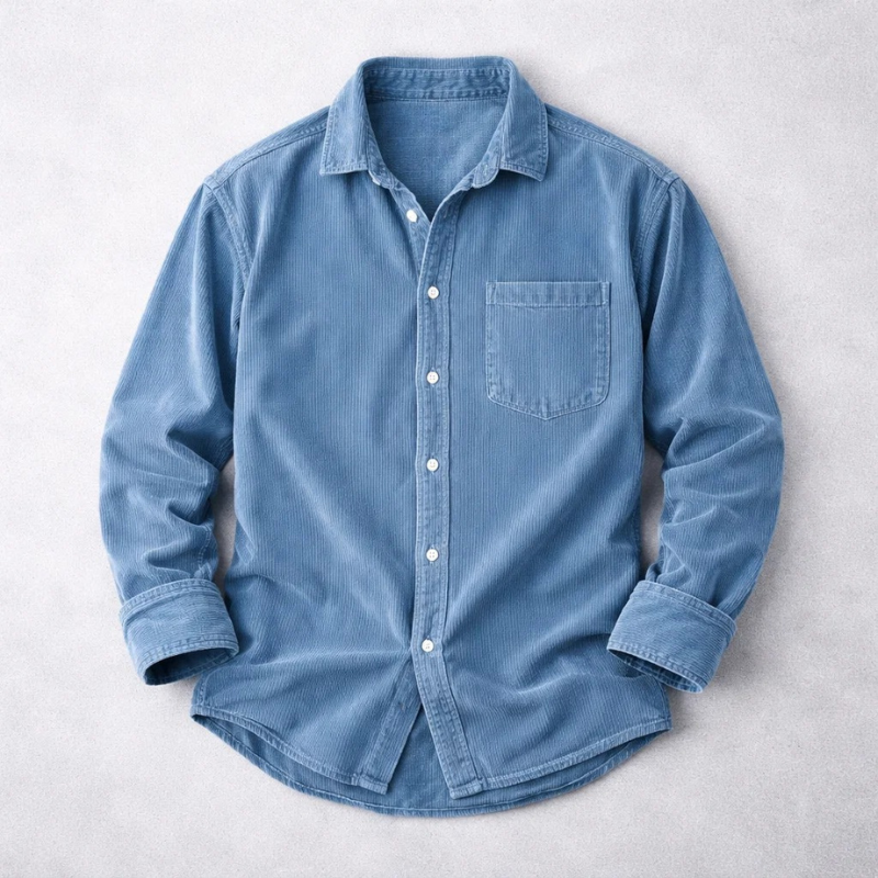 Adriano | Elegante Camicia Uomo in Velluto a Coste Regular Fit 0