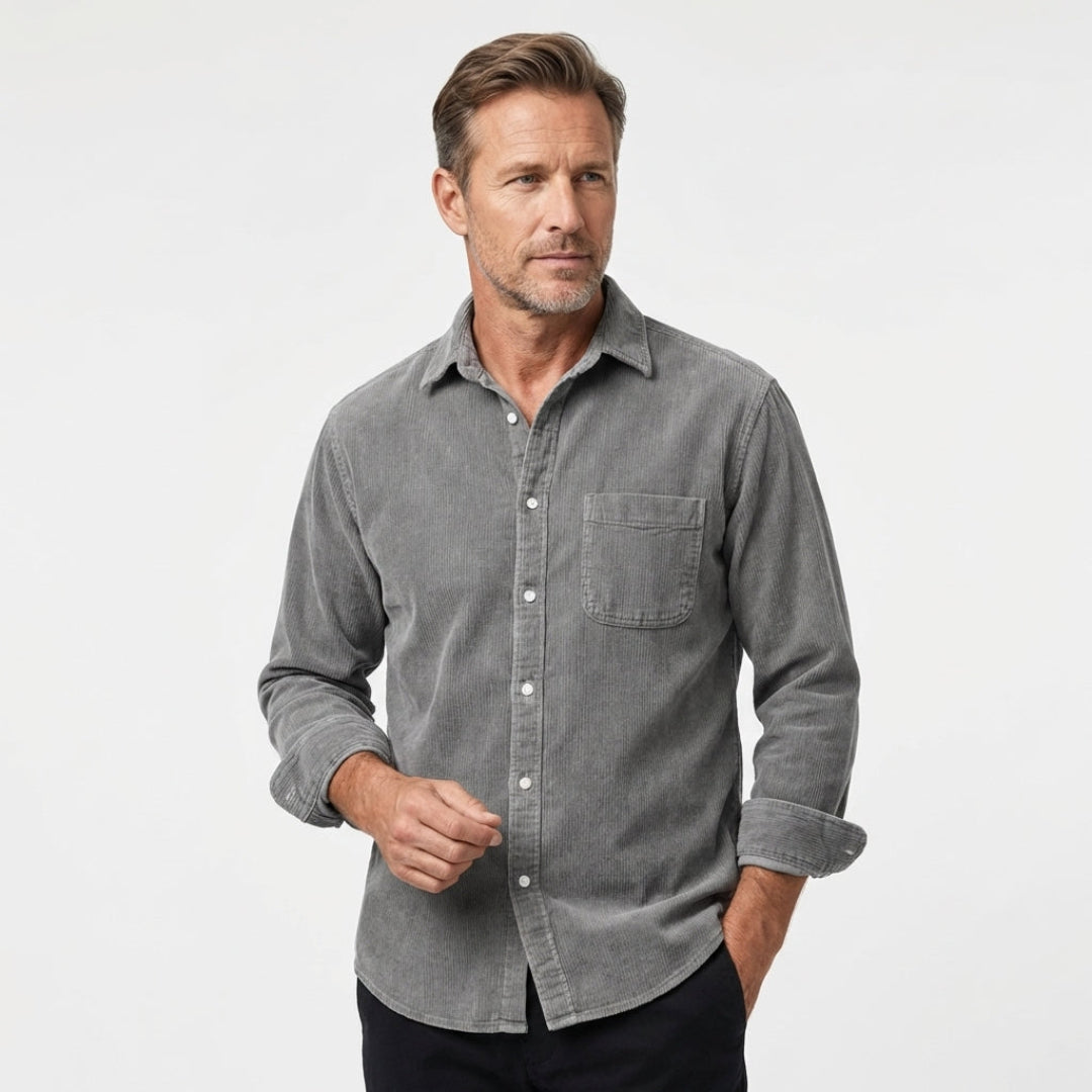 Adriano | Elegante Camicia Uomo in Velluto a Coste Regular Fit 3