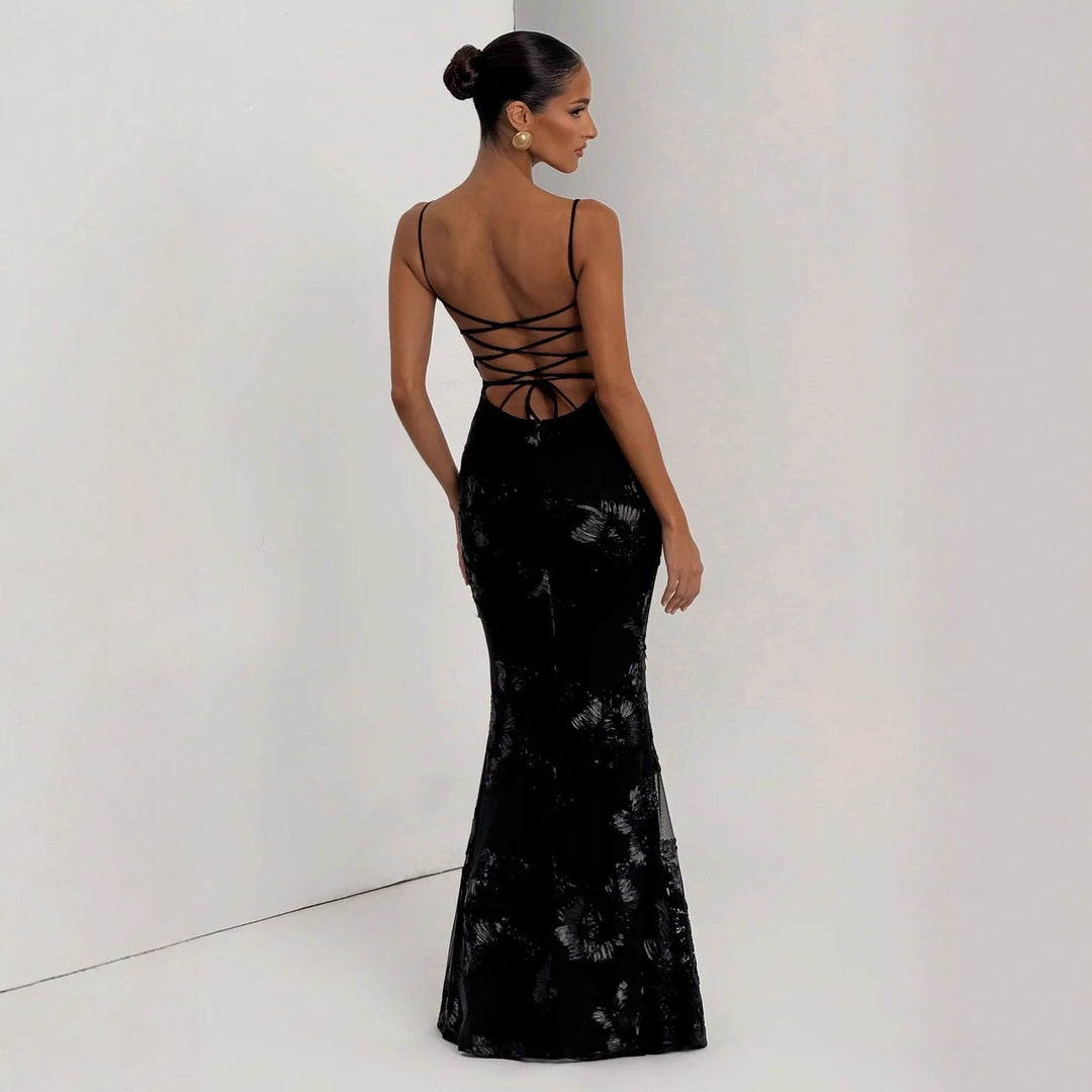 Aelara | Vestiti da Cerimonia Elegante Floreale Silhouette Aderente 3