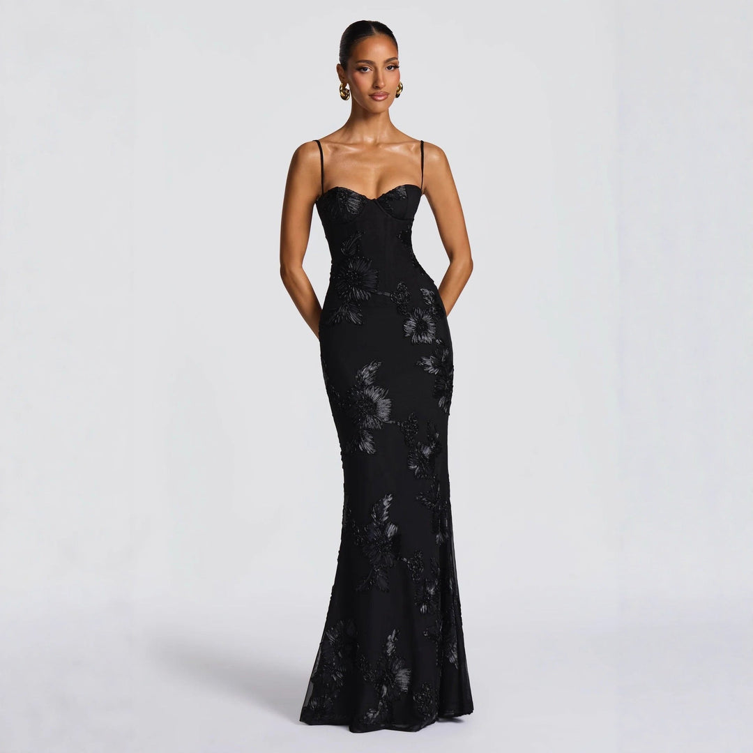 Aelara | Vestiti da Cerimonia Elegante Floreale Silhouette Aderente 4
