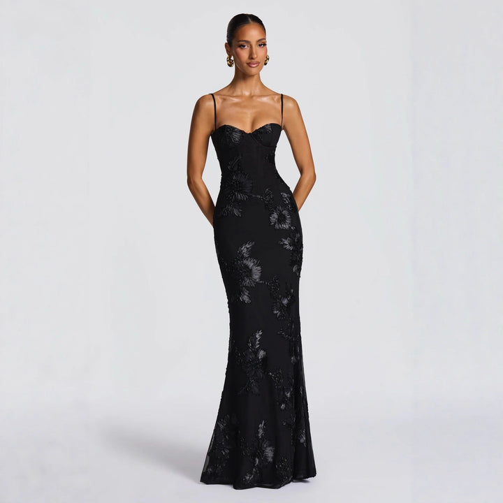 Aelara | Vestiti da Cerimonia Elegante Floreale Silhouette Aderente 4