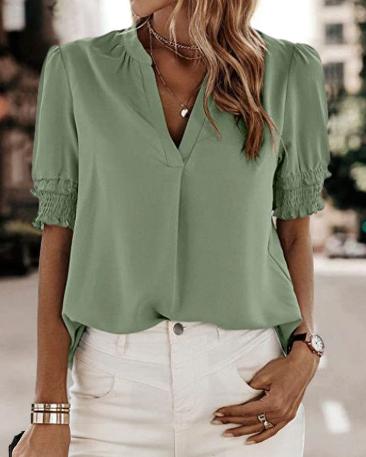 Alara | Blusa Elegante con Scollo a V per Donna, Moderna e Versatile in Fucsia 4