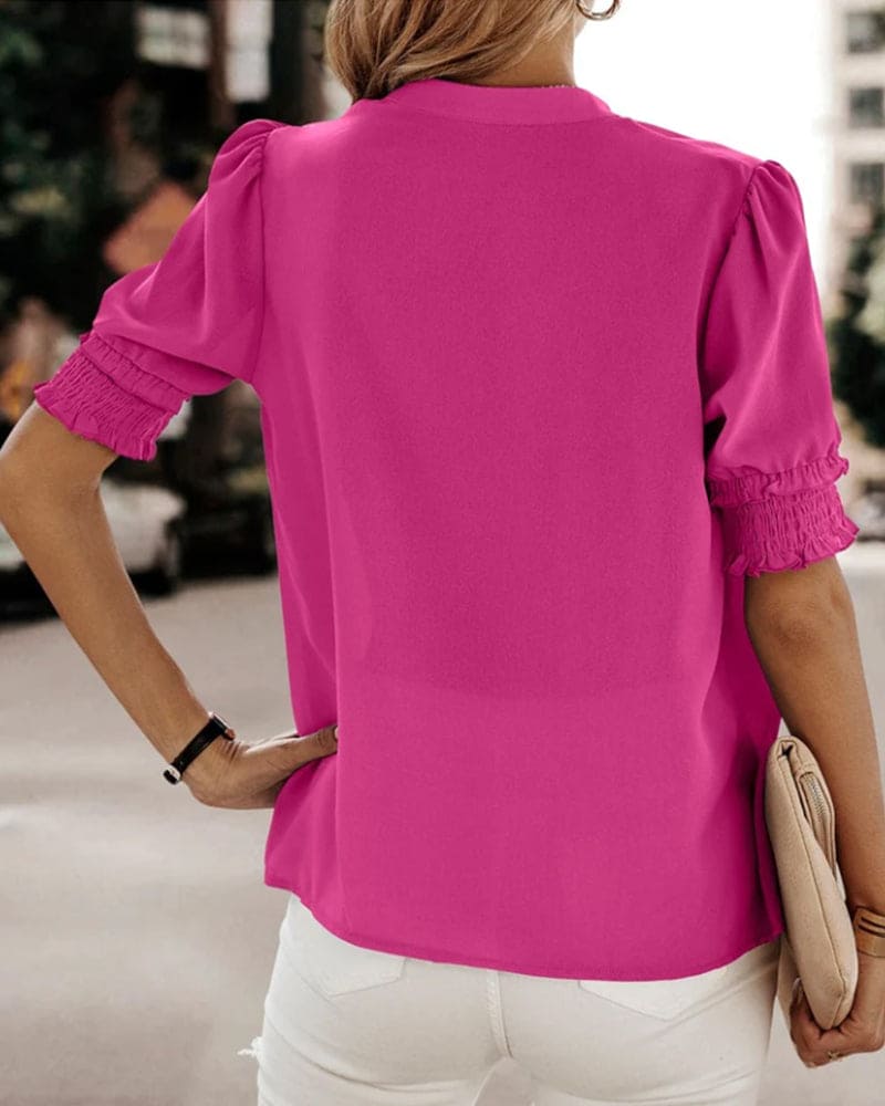 Alara | Blusa Elegante con Scollo a V per Donna, Moderna e Versatile in Fucsia 6