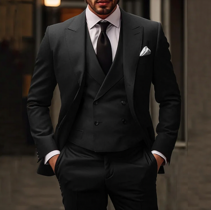 Alessandro | Completo Uomo Elegante – Set 3 Pezzi, Blazer, Gilet & Pantaloni Abbinati 0