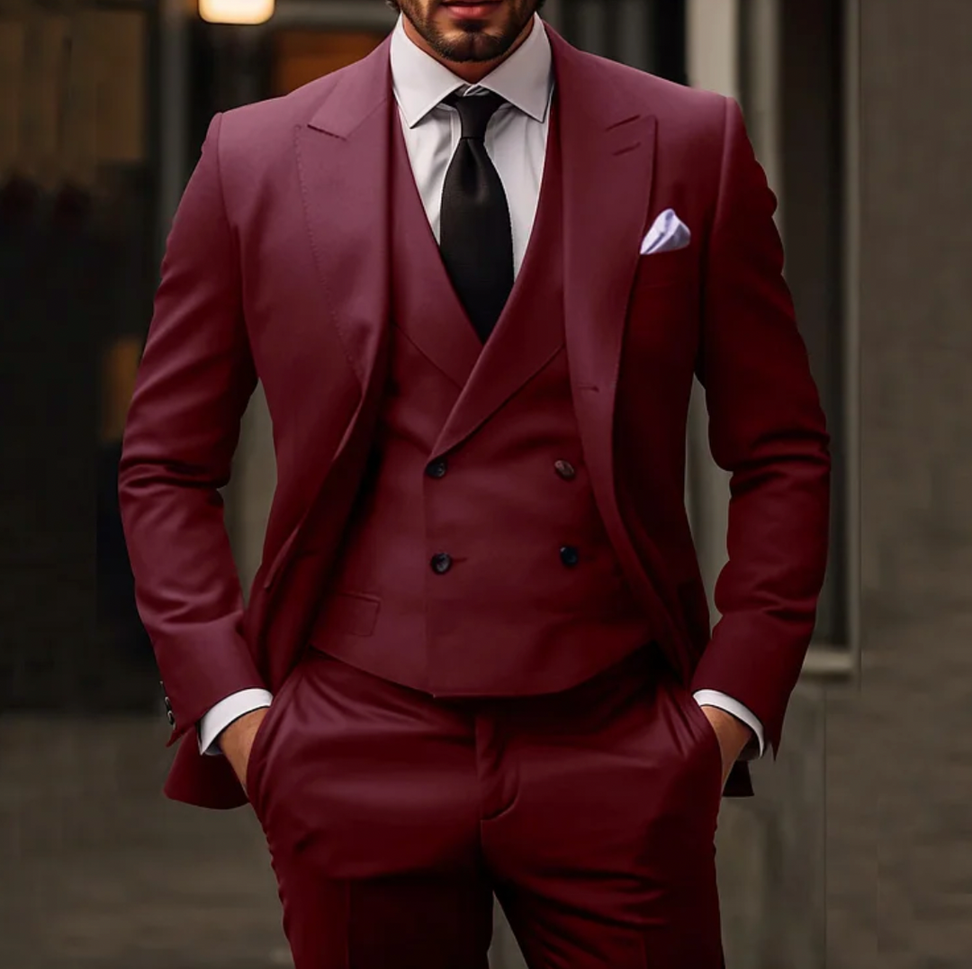 Alessandro | Completo Uomo Elegante – Set 3 Pezzi, Blazer, Gilet & Pantaloni Abbinati 3